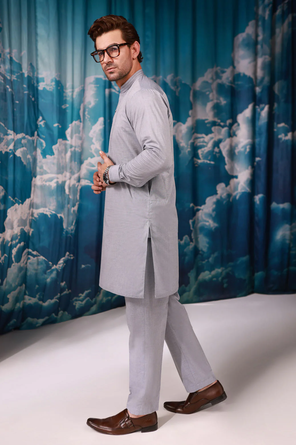 D-BLUE-BLENDED-KURTA TROUSER - (KSW24-010) - Image 3
