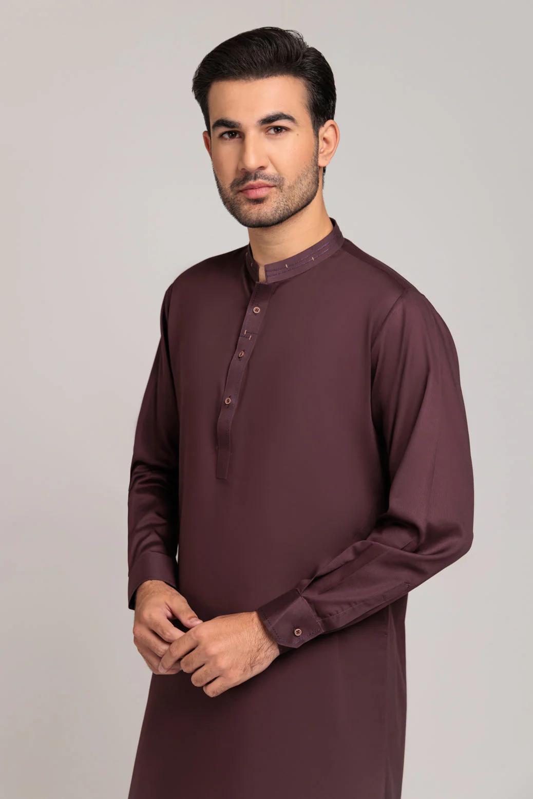 D-BROWN-BLENDED-KURTA SHALWAR (KSRS23-036) - Image 2