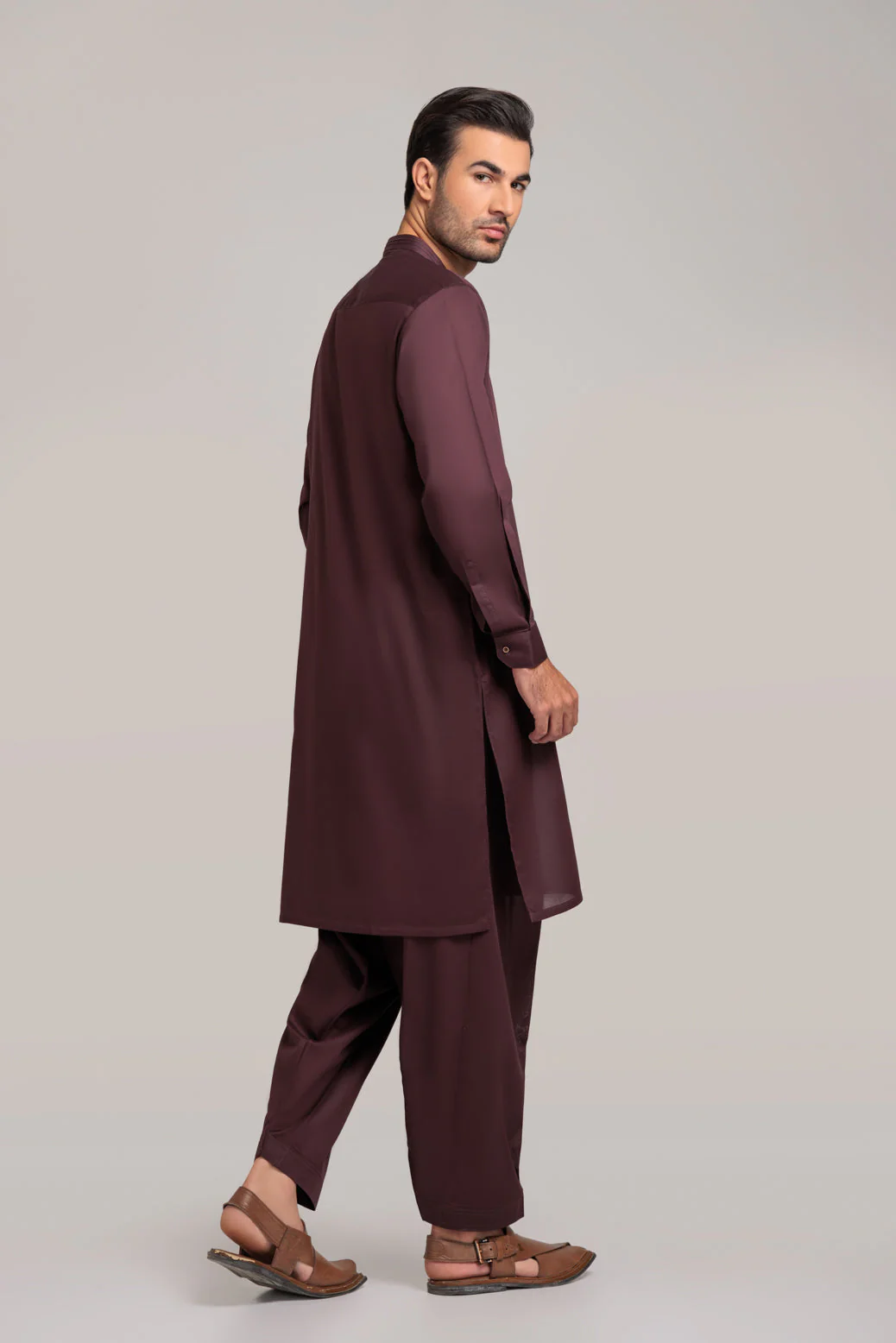 D-BROWN-BLENDED-KURTA SHALWAR (KSRS23-036) - Image 5