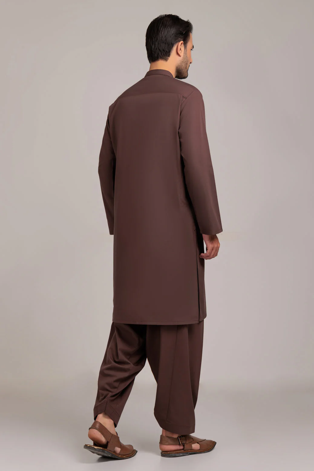 D-BROWN-BLENDED-KURTA SHALWAR (KSRS23-038) - Image 5