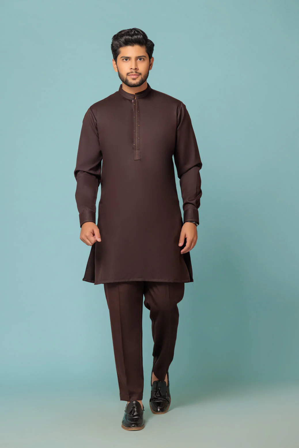 D-BROWN-BLENDED-KURTA SHALWAR - (KSW23-018) - Image 2