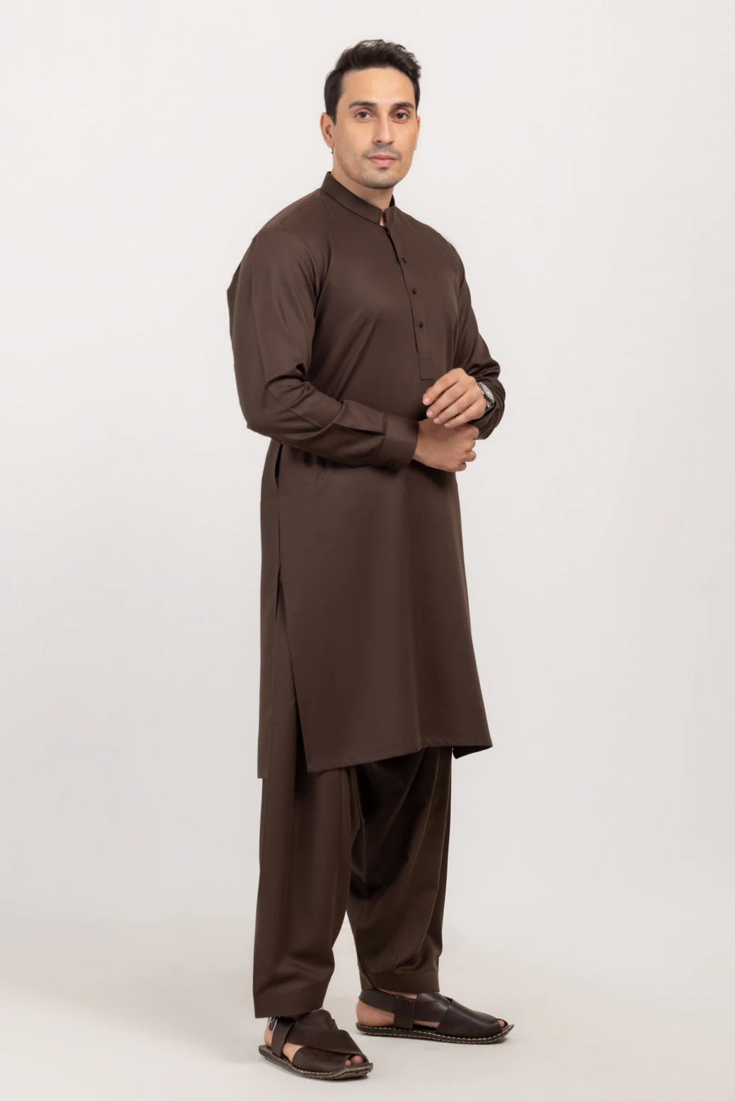 D-BROWN-BLENDED-SHALWAR SUIT - (GSBW24-015)