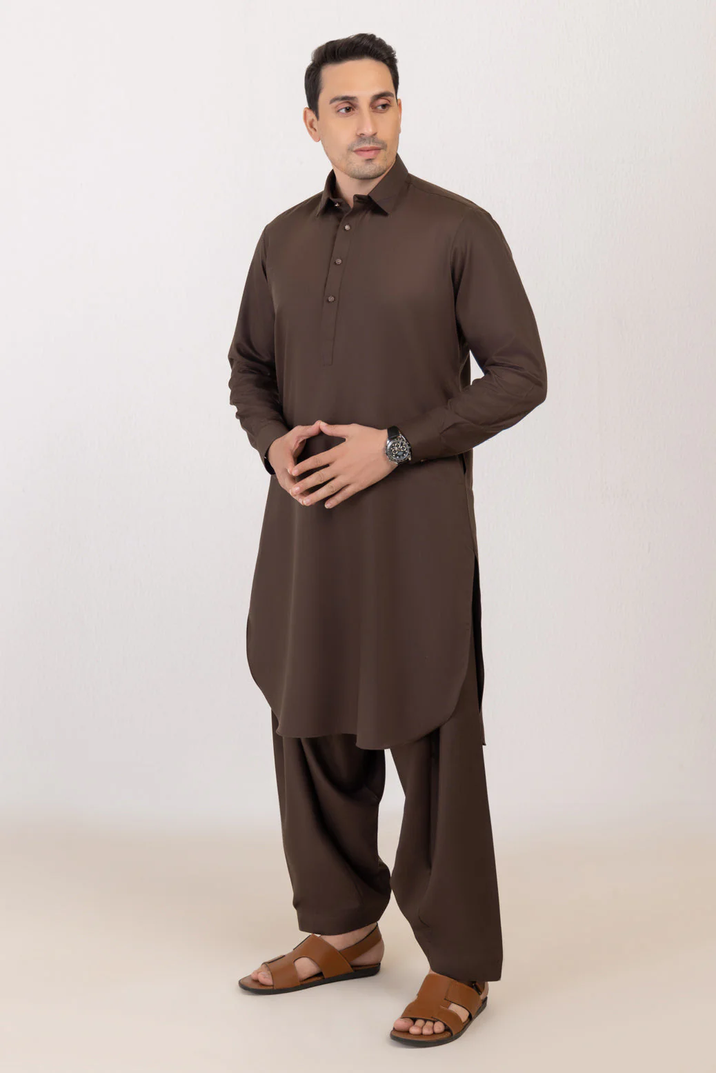 D-BROWN-BLENDED-SHALWAR SUIT - (GSSW24-017)