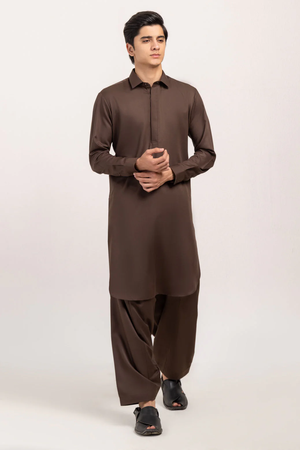 D-BROWN-BLENDED-SHALWAR SUIT - (GSSW24-025)