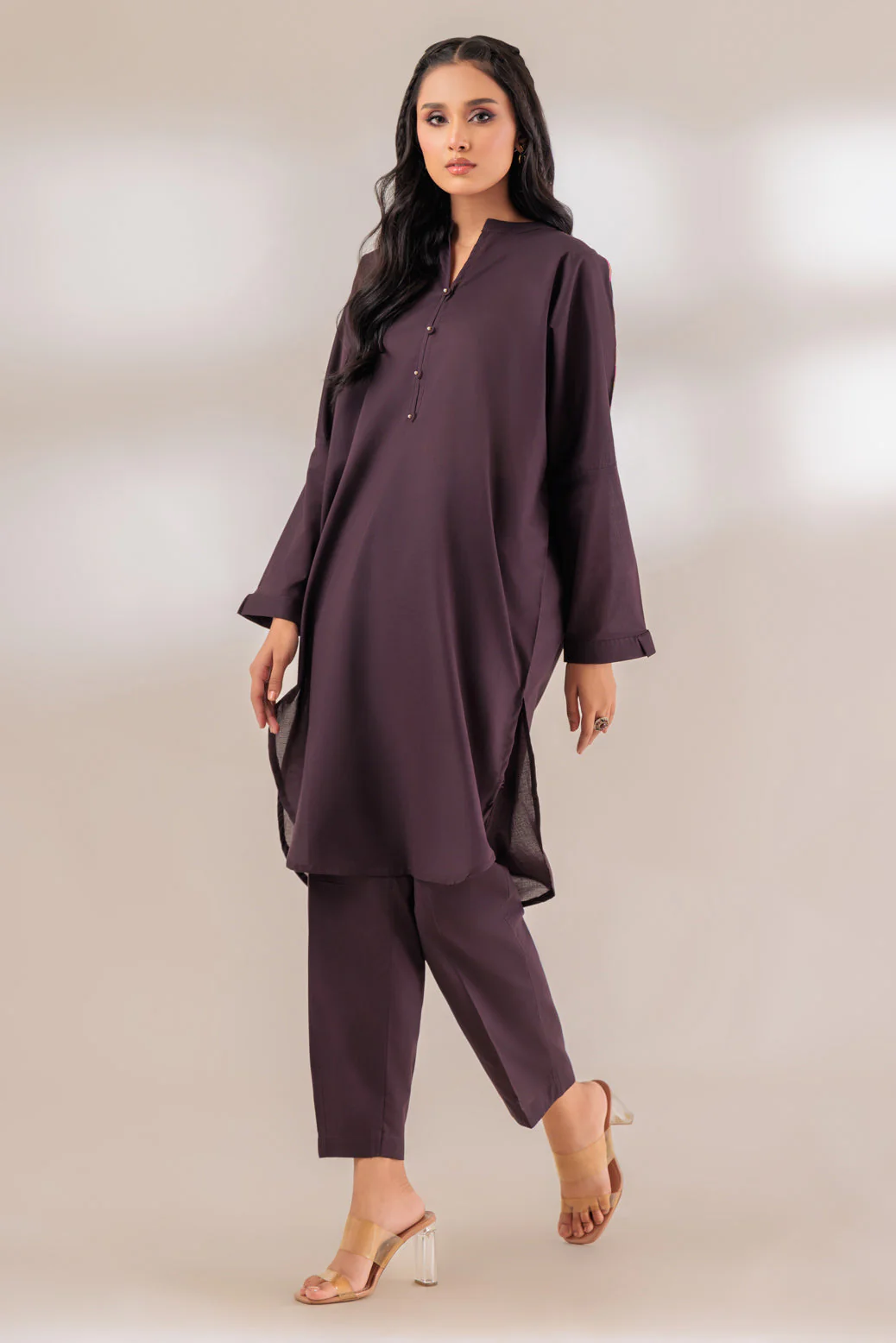 D-BROWN-CAMBRIC-2 PIECE (SRS232P36) - Image 2