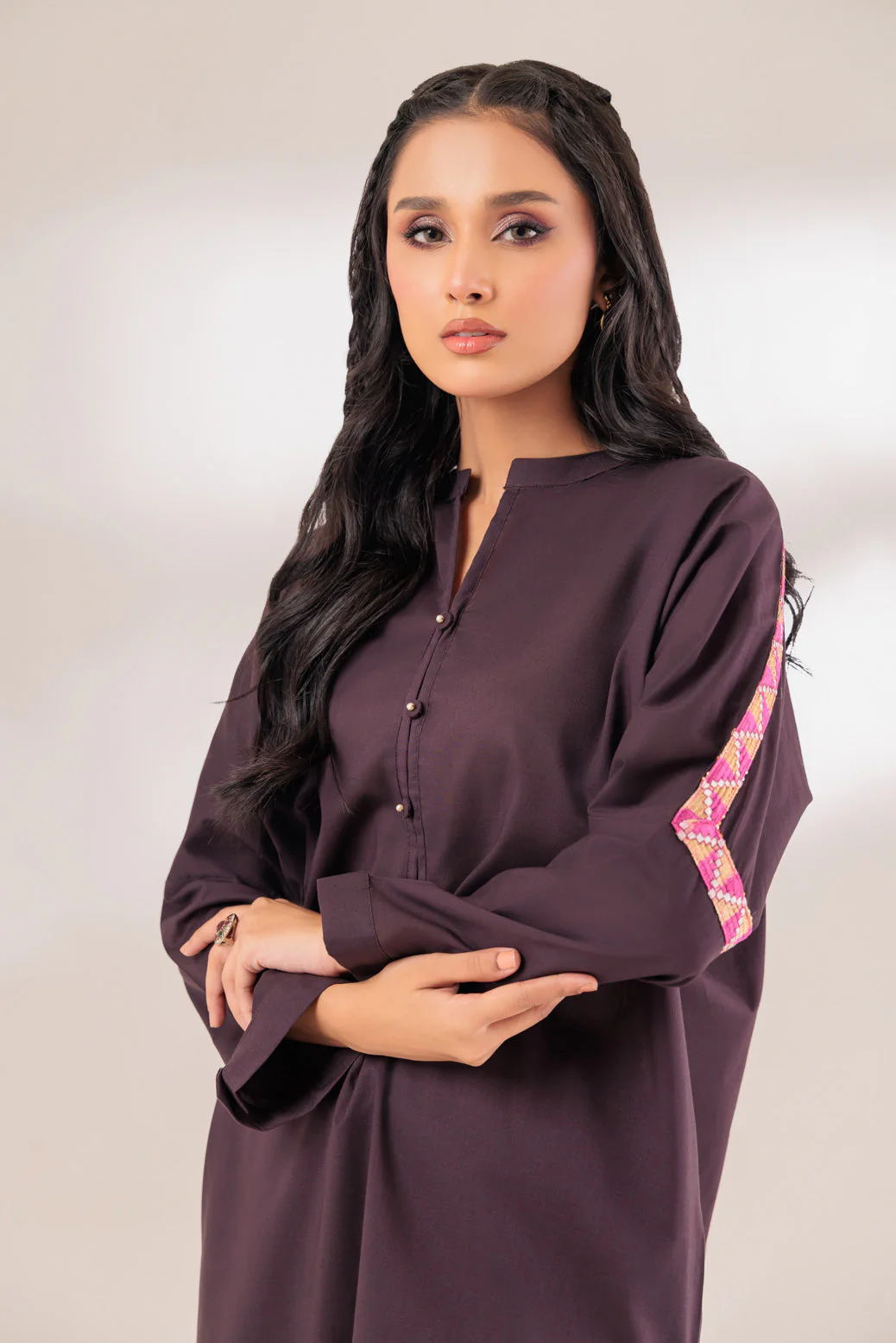 D-BROWN-CAMBRIC-2 PIECE (SRS232P36) - Image 3