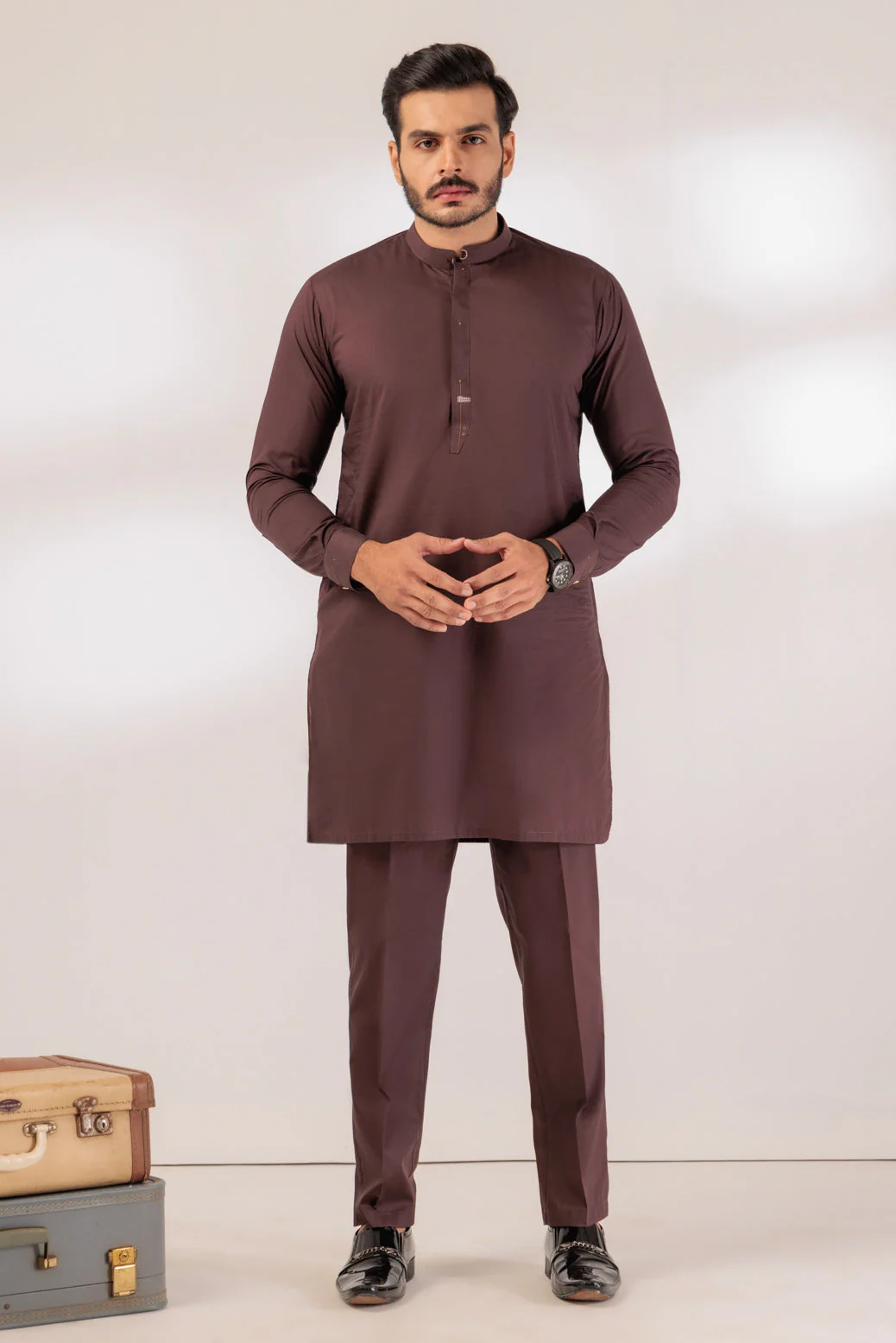 D-COFFEE-COTTON-KURTA TROUSER - (KSR24-024) - Image 4