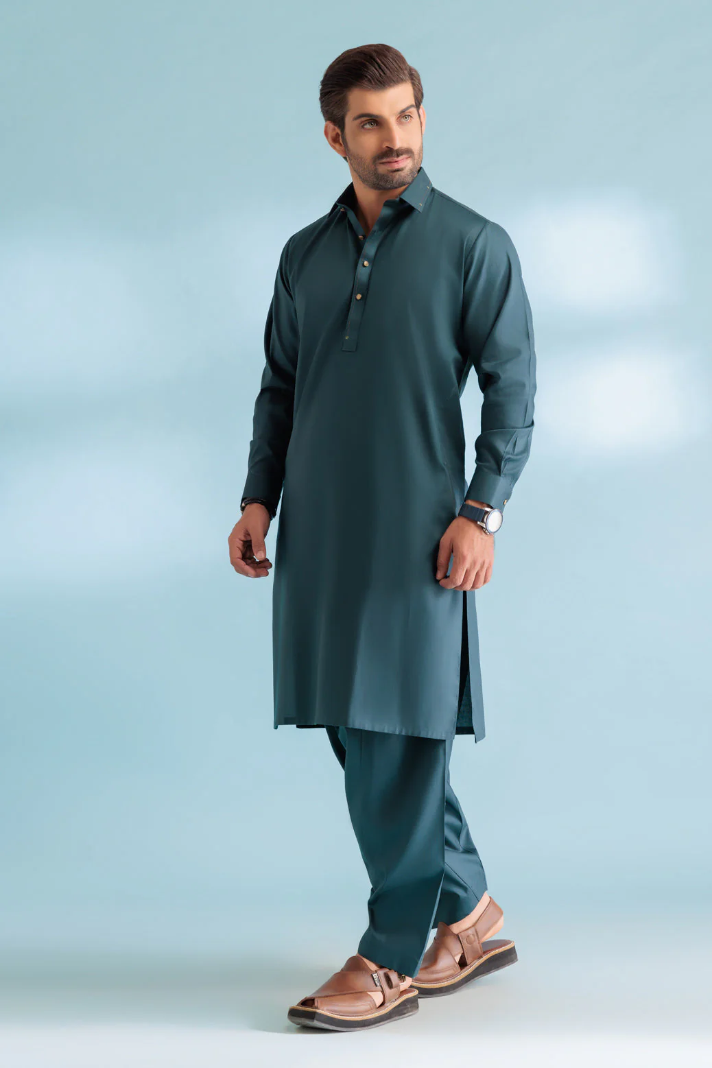 D-GREEN-COTTON-KURTA SHALWAR - (KSRW23-050) - Image 2