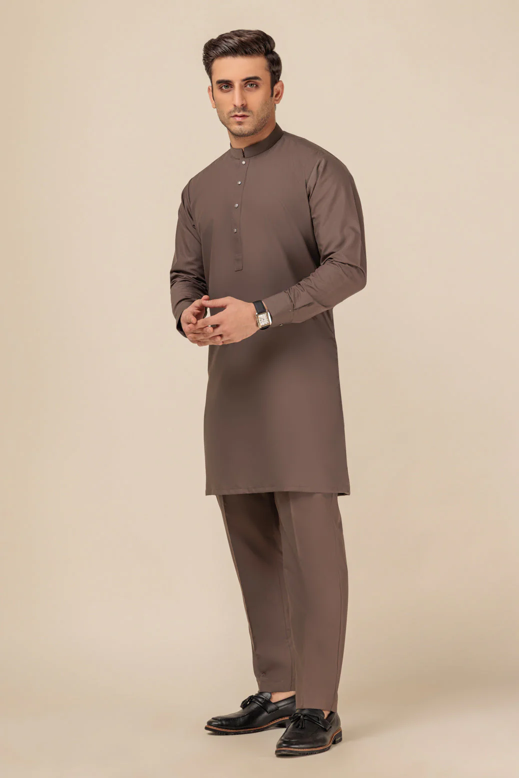 D-GREY-BLENDED-KURTA PAJAMA TROUSER - (KSW23-001) - Image 2