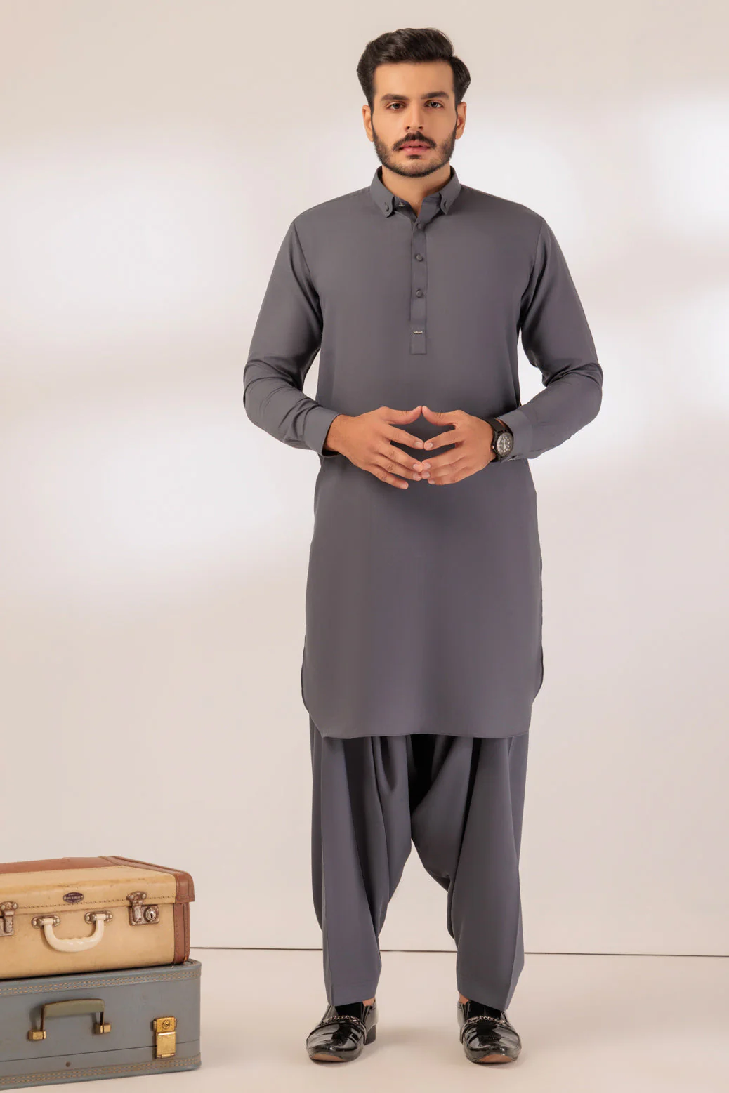 D-GREY-BLENDED-SHALWAR SUIT - (GSSS24-025) - Image 3