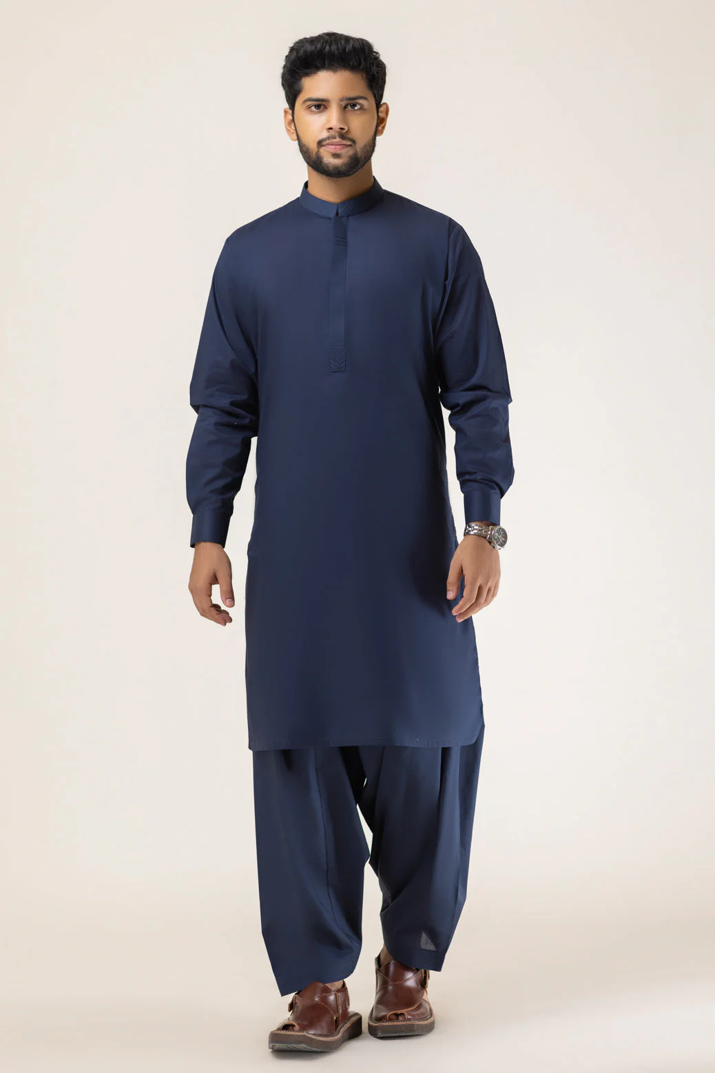 D-NAVY-BLENDED-KURTA SHALWAR - (KSRS23-098) - Image 3