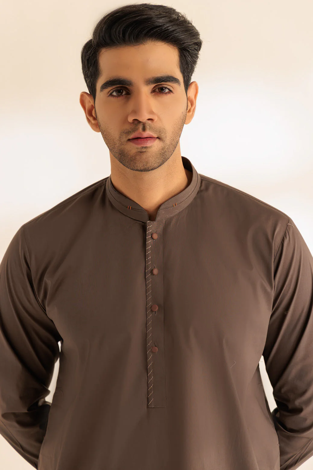 D-OLIVE-BLENDED-KURTA SHALWAR - (KSRS24-021) - Image 2