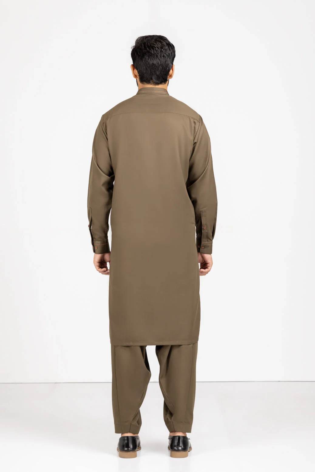D-OLIVE-BLENDED-KURTA SHALWAR (KSRW22-030) - Image 4