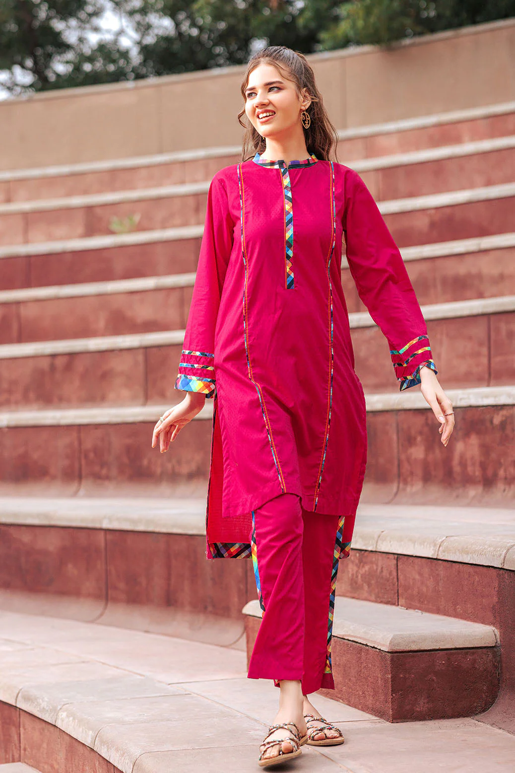 D-PINK-DYED DOBBY-2 PIECE (SRLS232P11) - Image 2