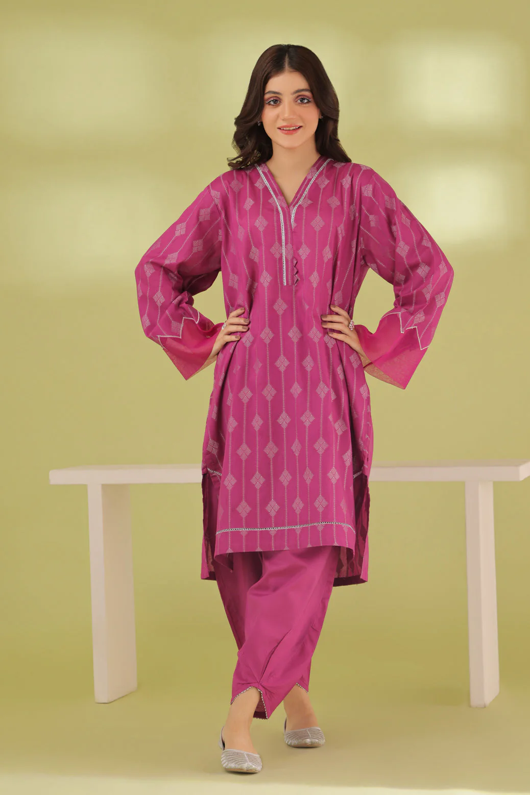 D-PINK-JACQUARD-2 PIECE (SAS232P32) - Image 4