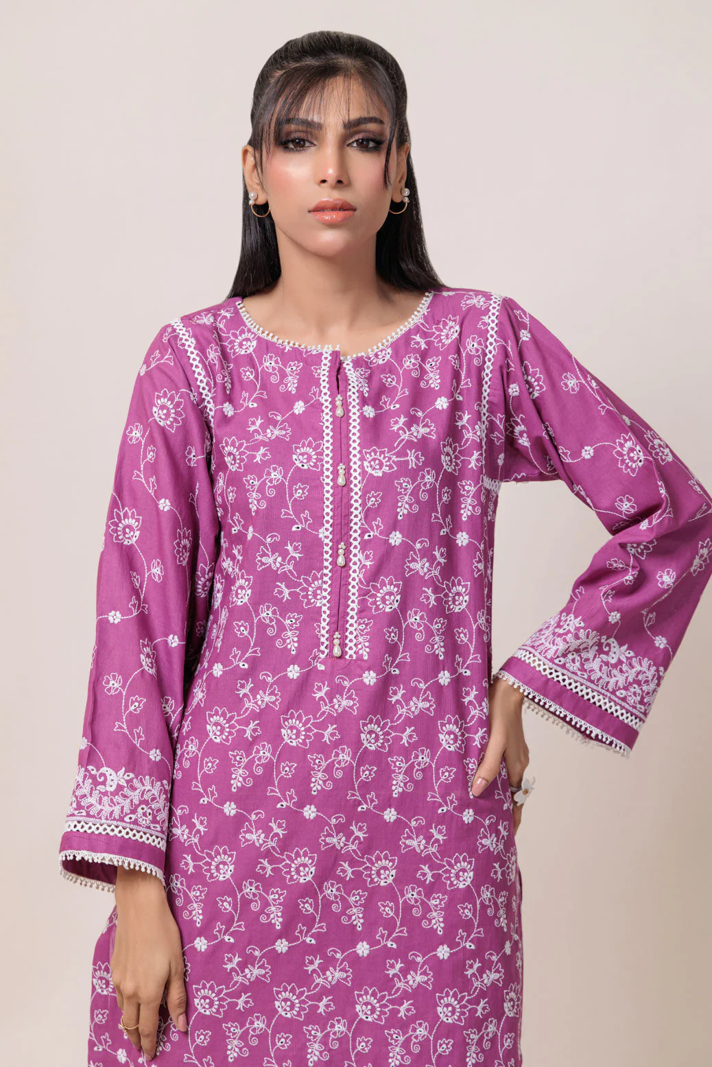 D-PINK-KHADDAR-2 PIECE (WS6242P06) - Image 3