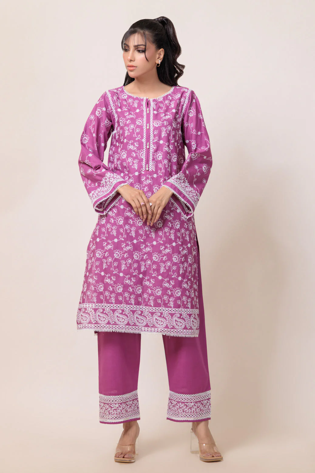 D-PINK-KHADDAR-2 PIECE (WS6242P06) - Image 5