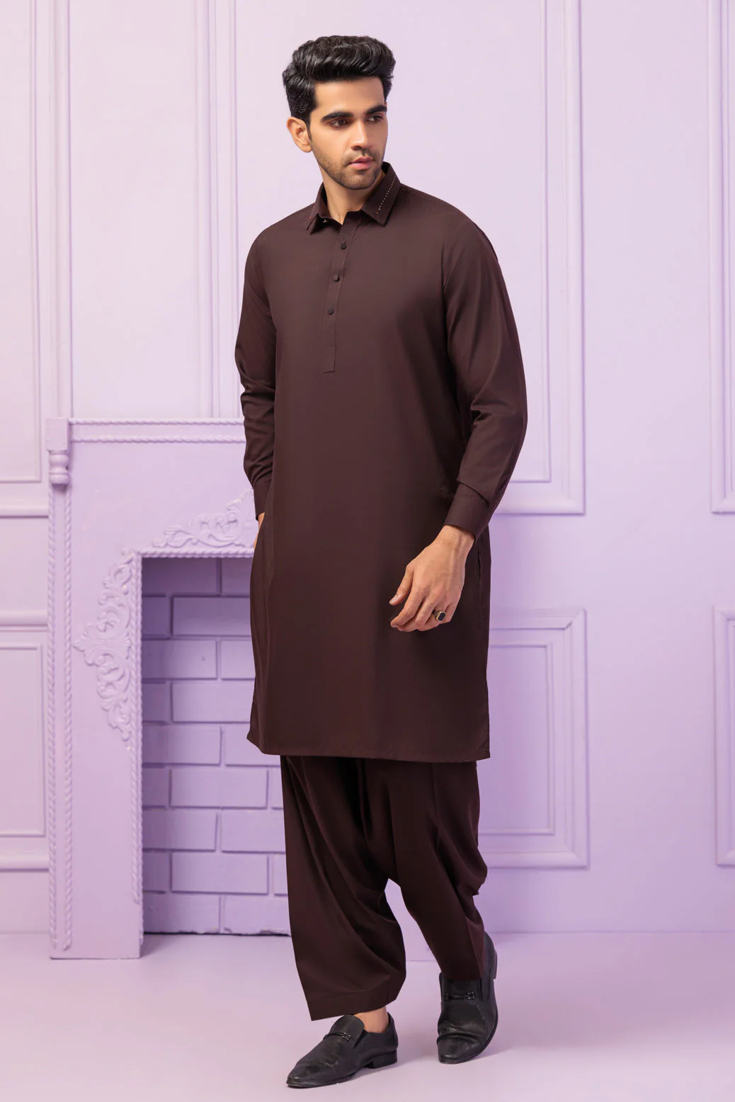 D-WALNUT-BLENDED-KURTA SHALWAR - (KSRR24-006)