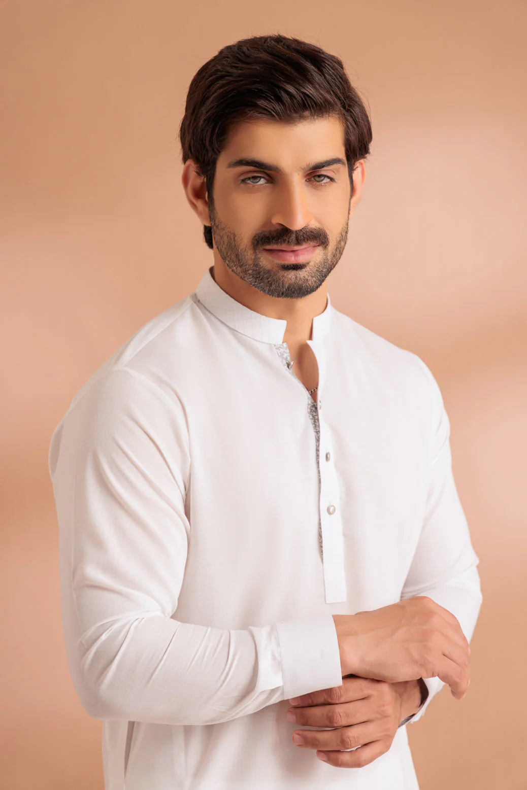 DOVE-RIBBED DOBBY-KURTA PAJAMA TROUSER - (KSS24-008) - Image 2