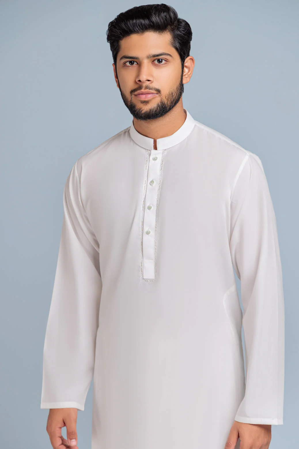 EG-WHITE-BLENDED-KURTA SHALWAR (KSRS23-030) - Image 2