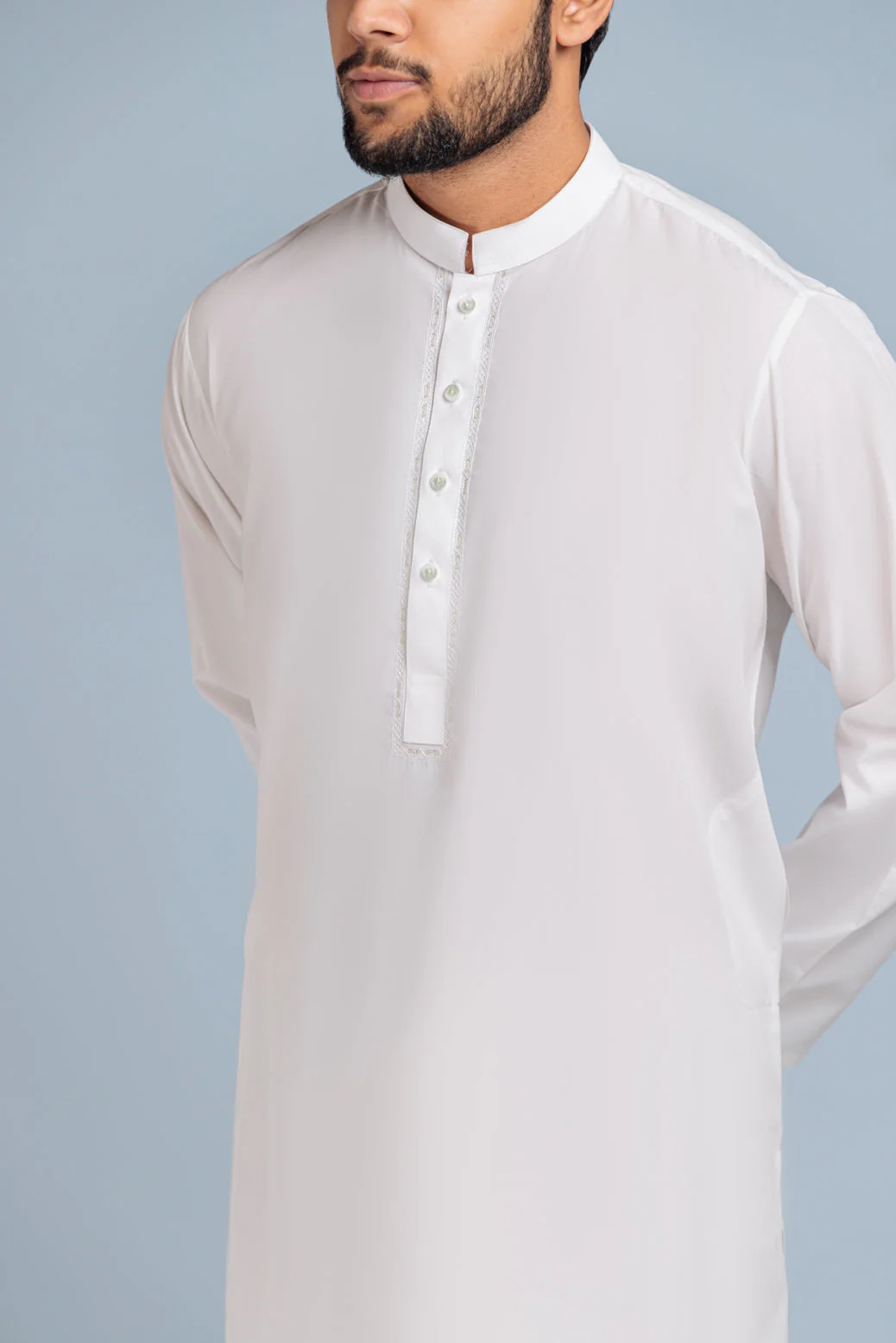 EG-WHITE-BLENDED-KURTA SHALWAR (KSRS23-030) - Image 3