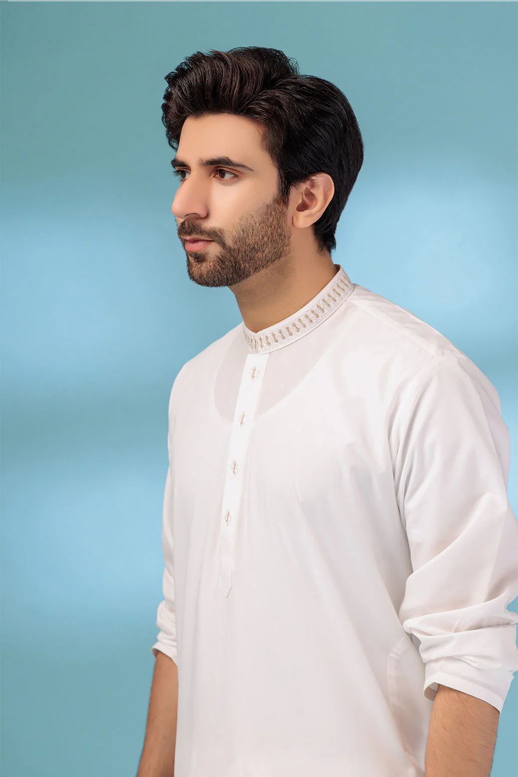 EG-WHITE-BLENDED-KURTA SHALWAR - (KSRS23-102) - Image 3
