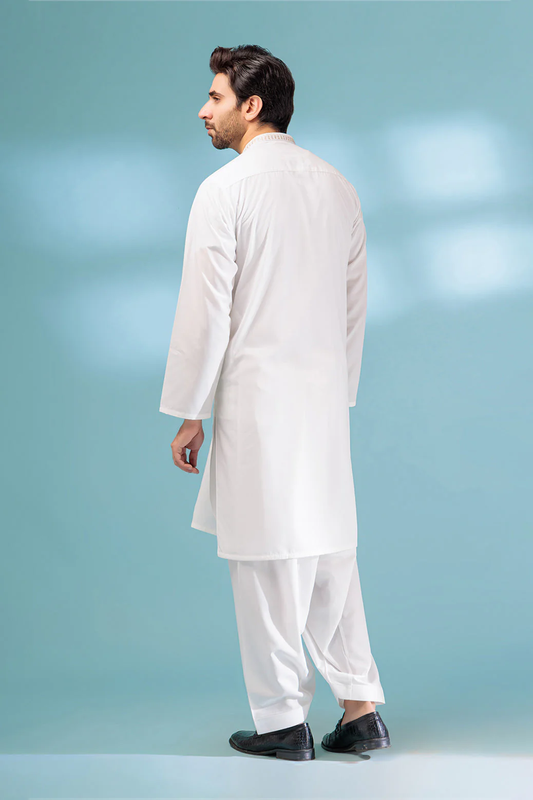 EG-WHITE-BLENDED-KURTA SHALWAR - (KSRS23-102) - Image 5