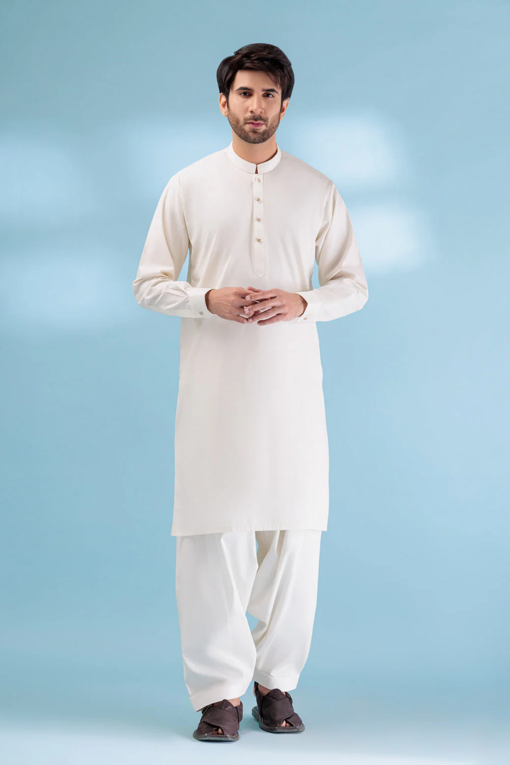 EG-WHITE-BLENDED-KURTA SHALWAR - (KSRW23-021) - Image 3