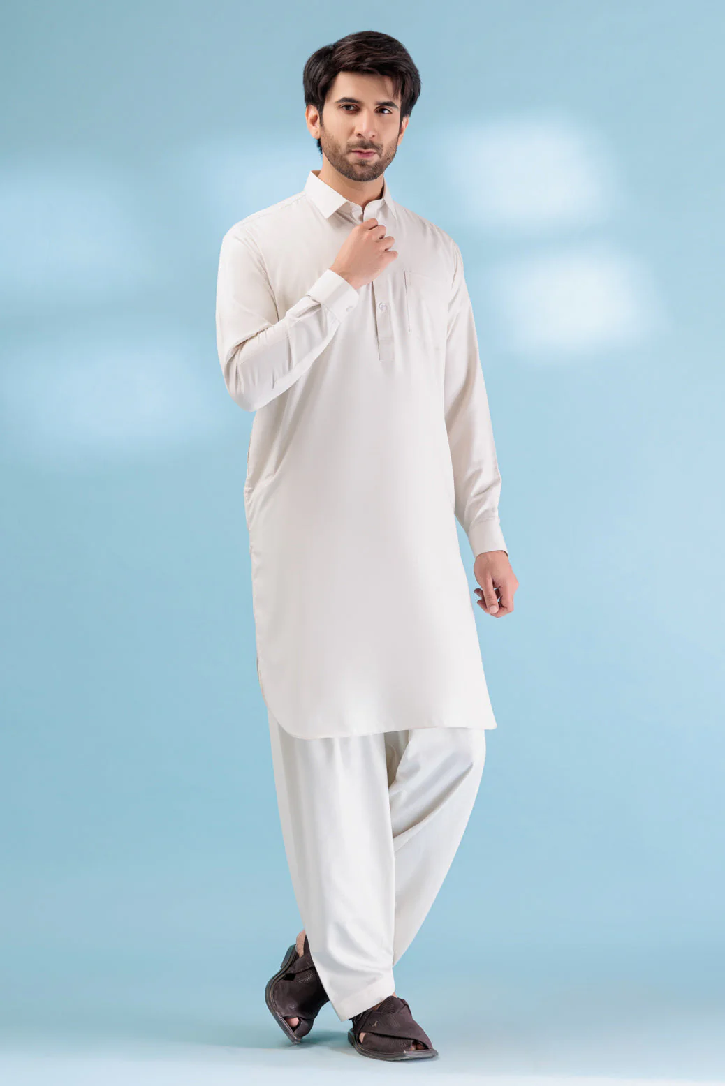 F-BROWN-BLENDED-SHALWAR SUIT - (GSSB23-008) - Image 2