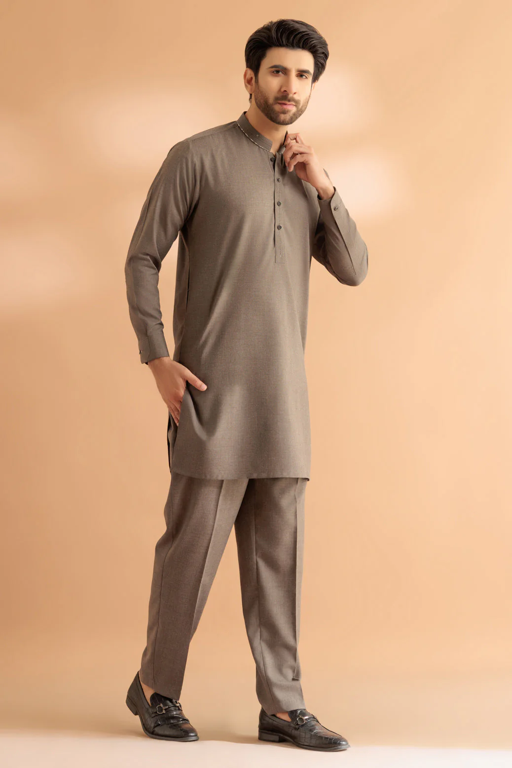 FLINT-RIB DOBBY-KURTA PAJAMA TROUSER - (KSS24-016) - Image 3