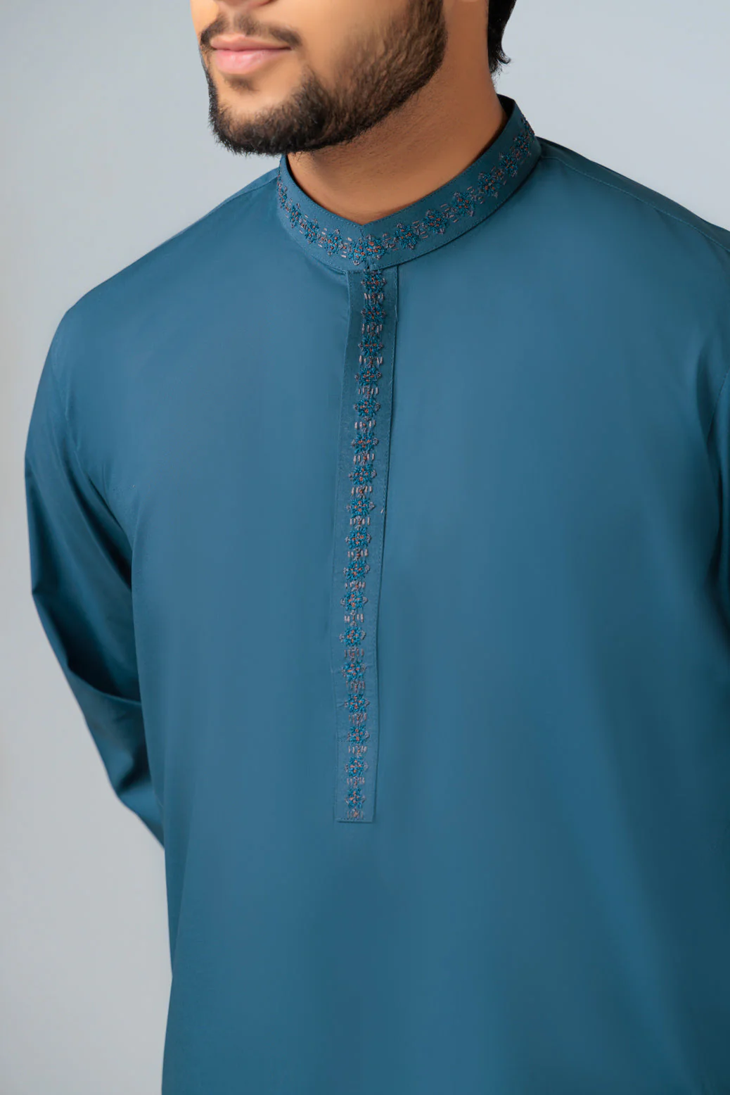 G-GREY-COTTON-KURTA SHALWAR (KSRS23-057) - Image 3