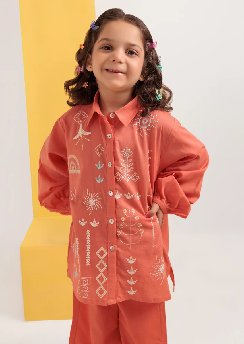 Peach-Cambric-2 Piece (GPS25DE2046) - Image 3