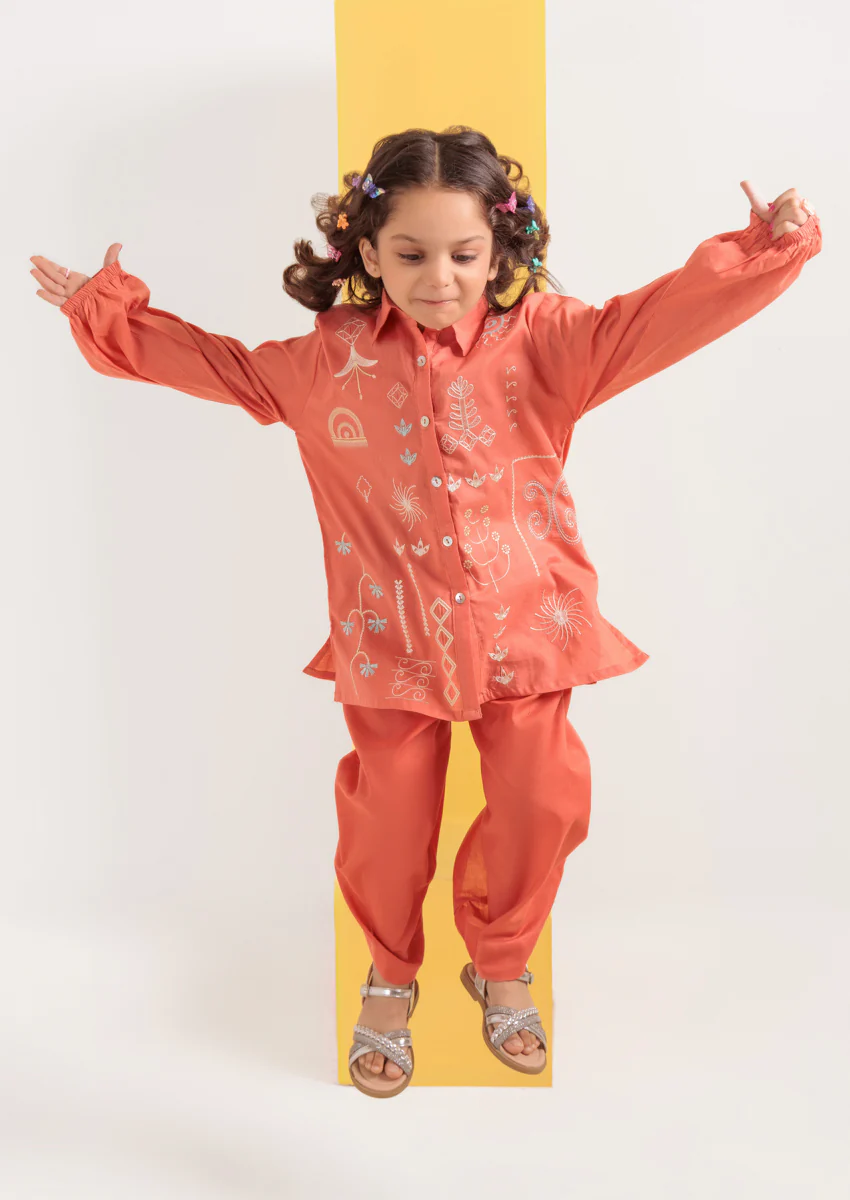 Peach-Cambric-2 Piece (GPS25DE2046) - Image 9