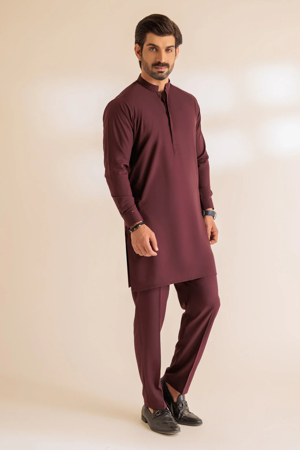 GRAPE-BLENDED-KURTA PAJAMA TROUSER - (KSS24-005) - Image 3