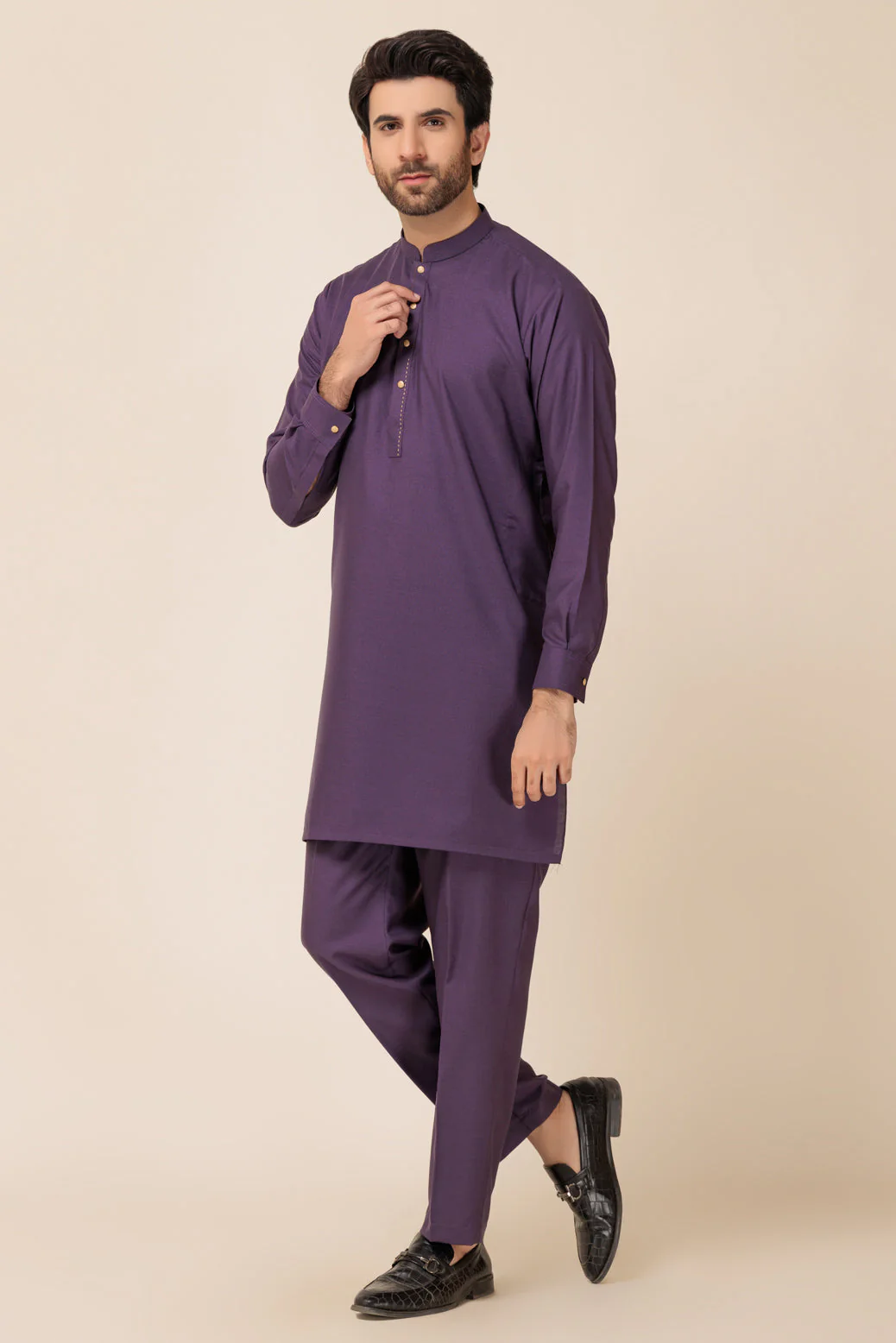 GRAPE-BLENDED-KURTA SHALWAR - (KSW23-015) - Image 3
