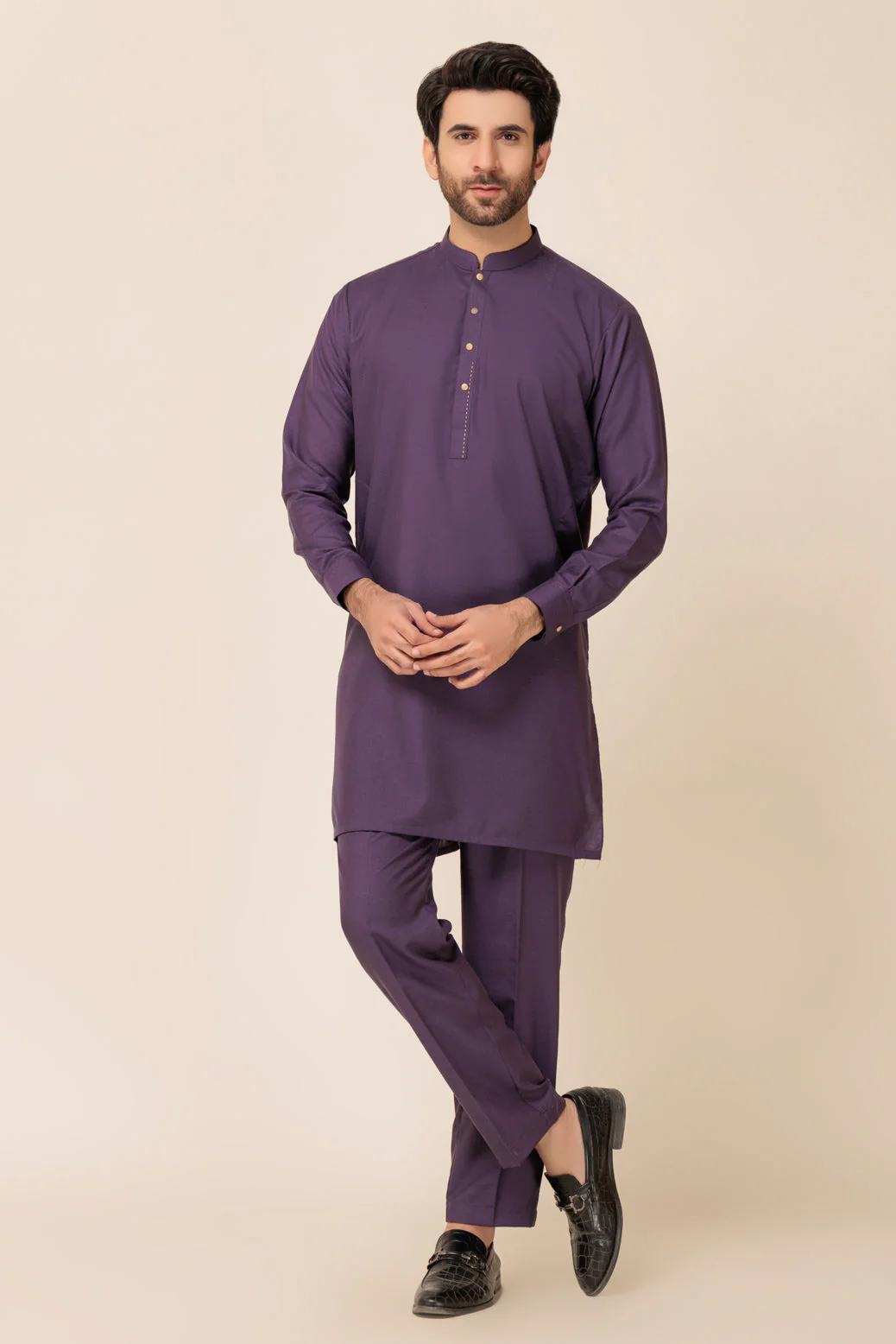 GRAPE-BLENDED-KURTA SHALWAR - (KSW23-015) - Image 4