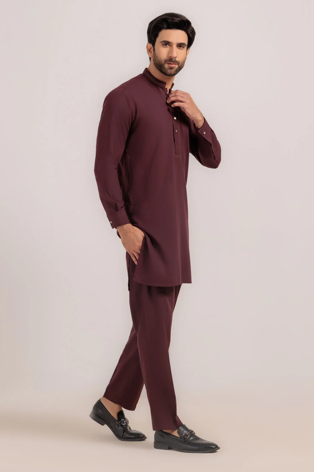 GRAPE-BLENDED-KURTA TROUSER - (KSW24-003) - Image 2