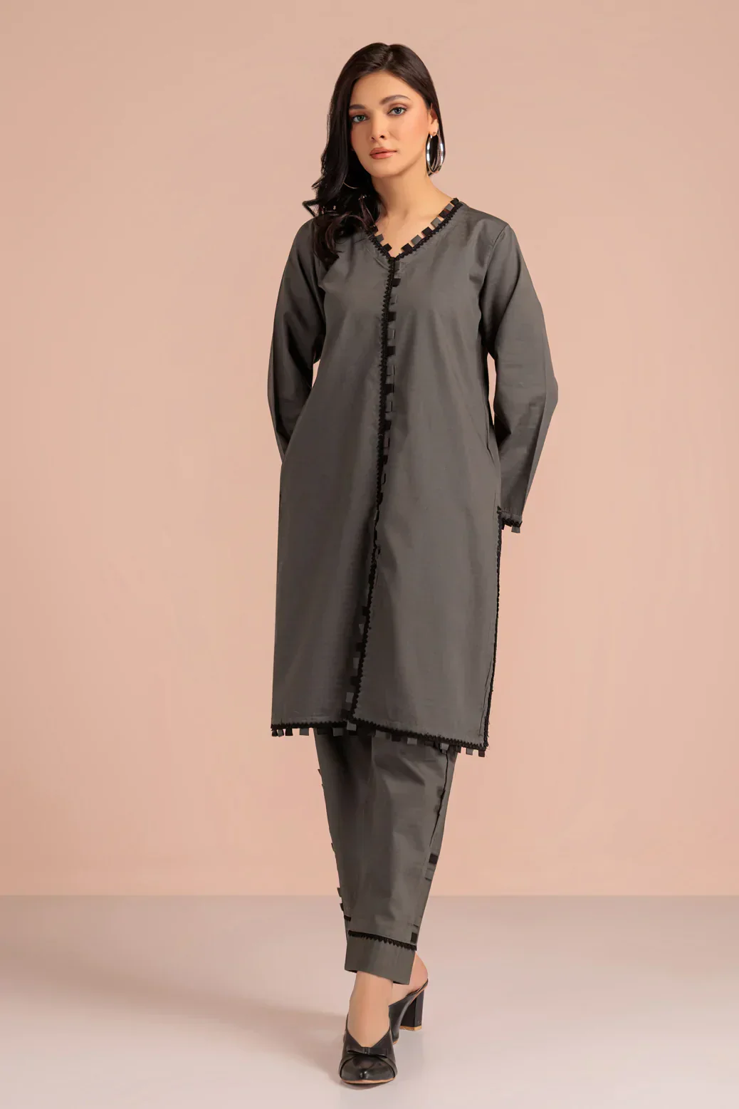 GRAY-DOBBY-2 PIECE-SUIT (WHS222P15) - Image 4
