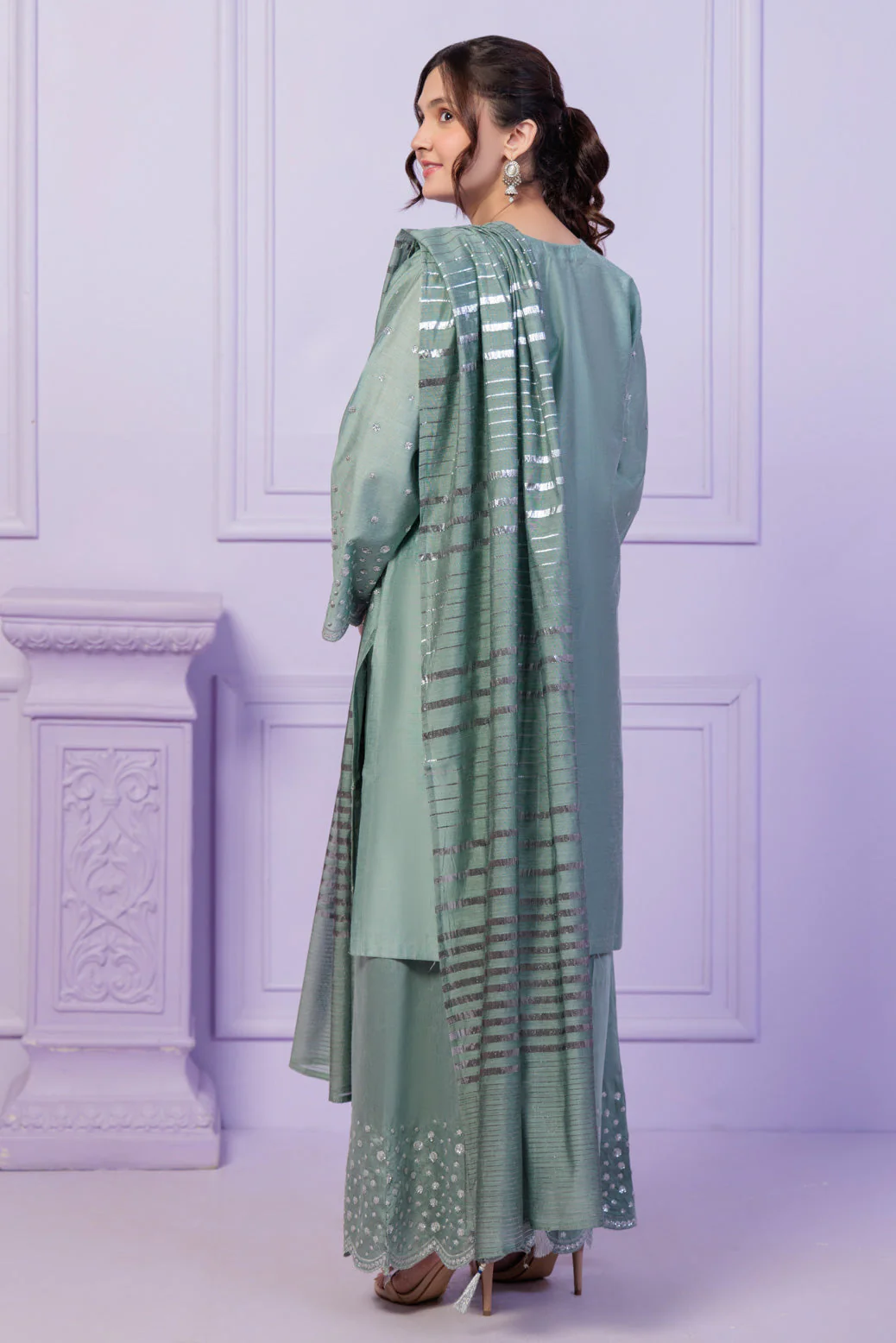 GREEN-DYED KHADDI-3 PIECE (SS5243P53) - Image 4