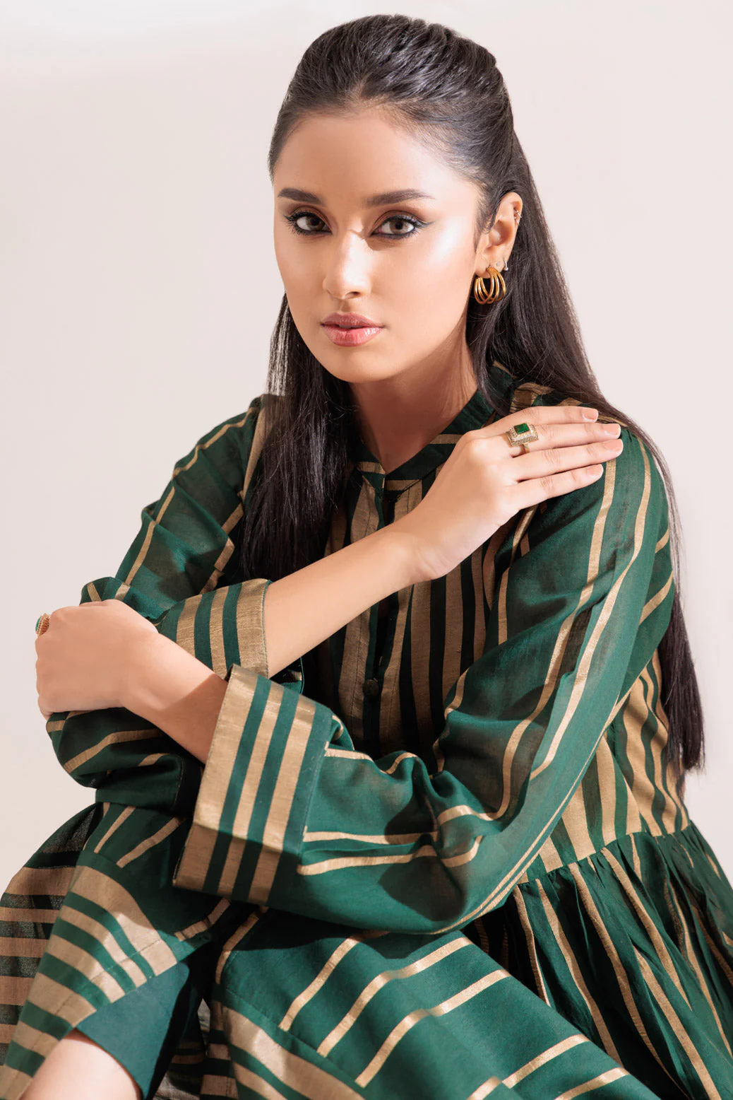 GREEN-GOLD ZARI-1 PIECE (SSS231P09) - Image 2