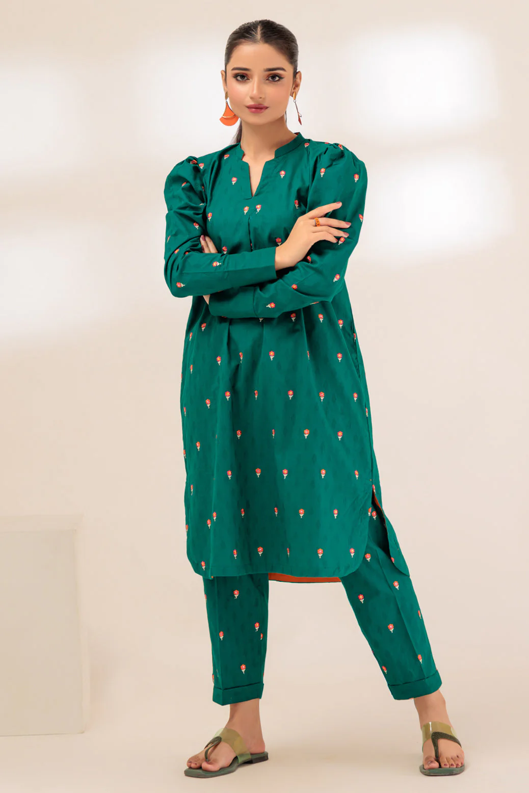 GREEN-JACQUARD-2 PIECE (SAK232P09) - Image 4