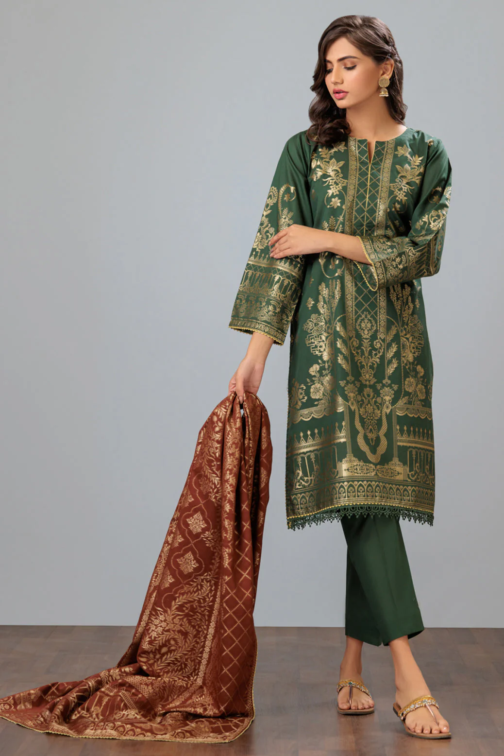 GREEN-JACQUARD-3 PIECE (JHS233P05) - Image 2