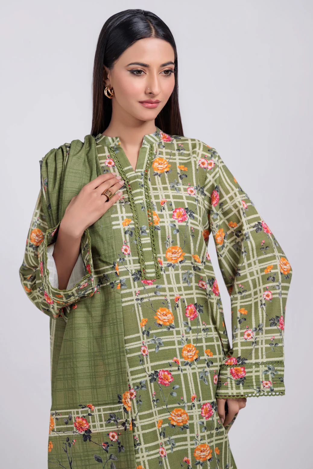 GREEN-KHADDAR-3 PIECE (WS6243P54) - Image 2