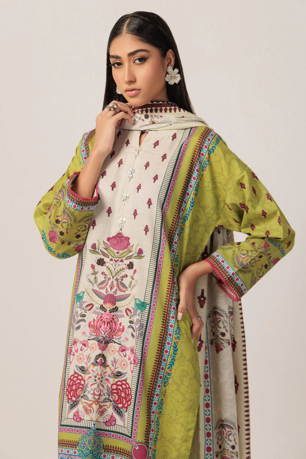 GREEN-KHADDAR-3 PIECE (WS7243P39) - Image 3