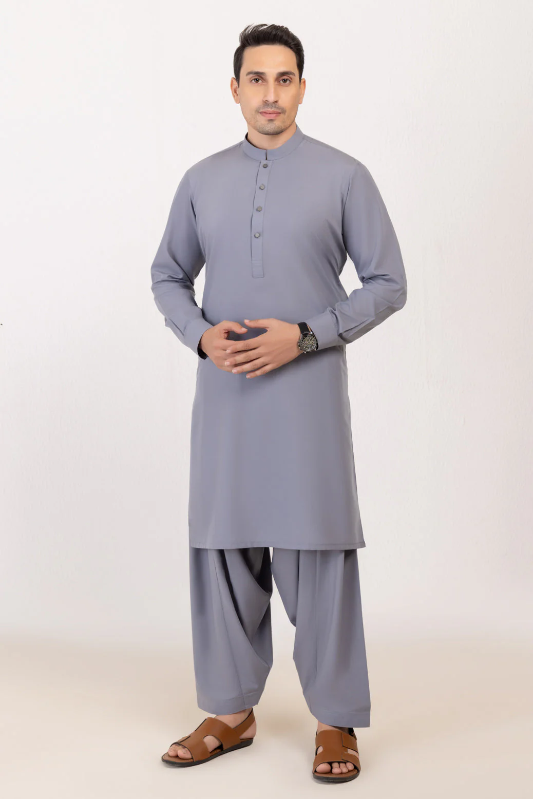 GREY-BLENDED-SHALWAR SUIT - (GSBW24-011)