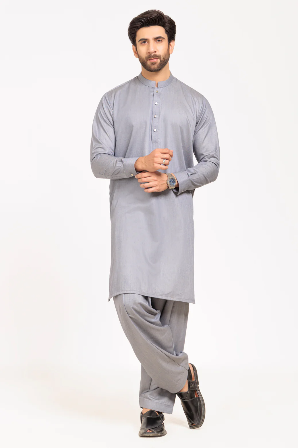 L-GREY-BLENDED-SHALWAR SUIT - (GSBW24-014) - Image 4