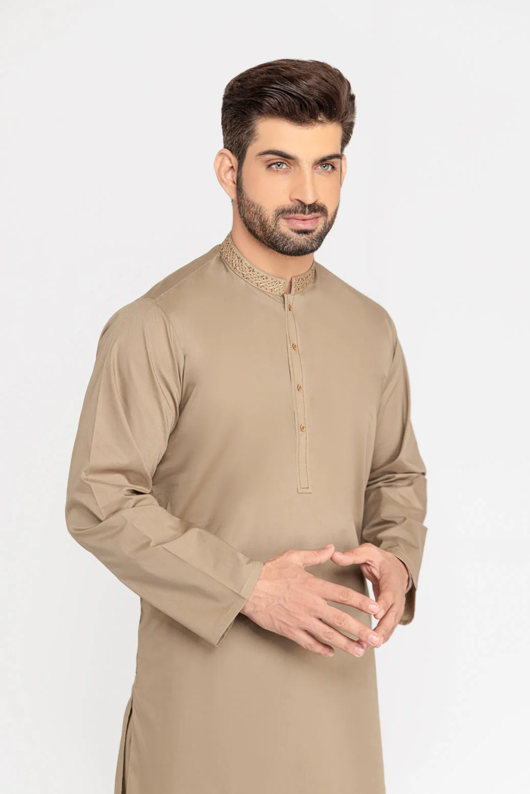 H-GREEN-BLENDED-KURTA SHALWAR (KSRS23-006) - Image 2