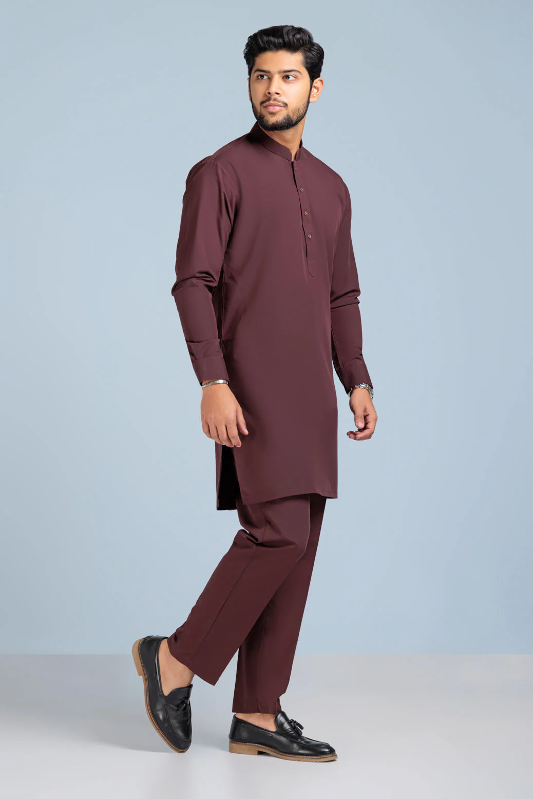 HICKORY-BLENDED-KURTA PAJAMA TROUSER (KSS23-040) - Image 4