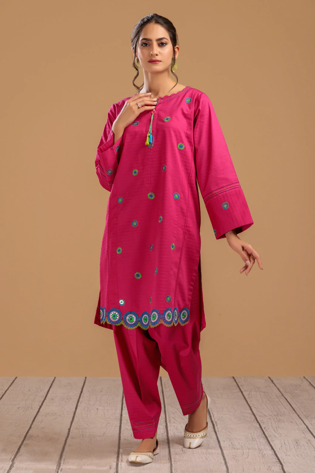 HOT-PINK-DOBBY-2 PIECE (SAS232P24) - Image 2