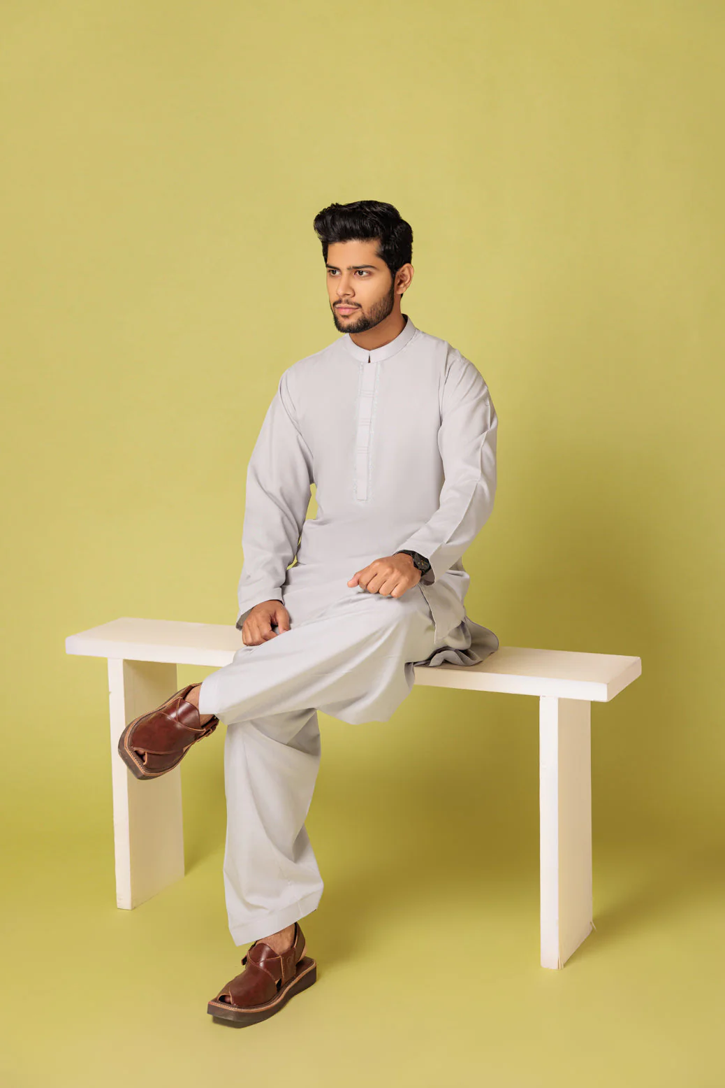 ICE-GREY-BLENDED-KURTA SHALWAR - (KSRS23-096) - Image 4